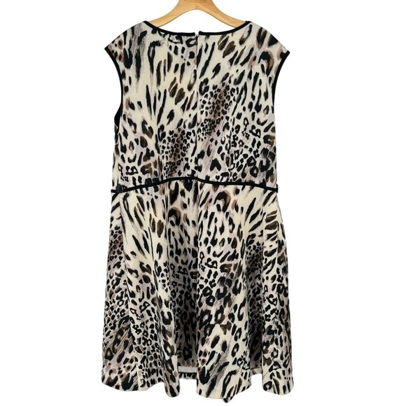 Studio One Leopard Print Dress size 24W Womens Plus Sleeveless scuba knit - Picture 8 of 9